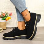 Damen Modische Schnürschuhe mit rutschfester Sohle und dämpfendem Fußbett