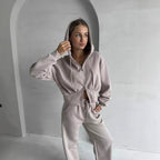 Damen Cropped Hoodie mit Reißverschluss R&B