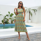 Damen Sommerkleid mit Cut-Out und floralen Motiven R&B
