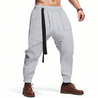 Herren lässige Struktur-Sweatpants mit verstellbarem Kordelzug R&B