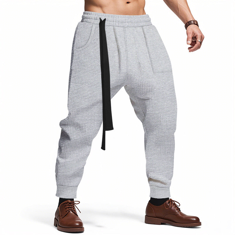 Herren lässige Struktur-Sweatpants mit verstellbarem Kordelzug R&B