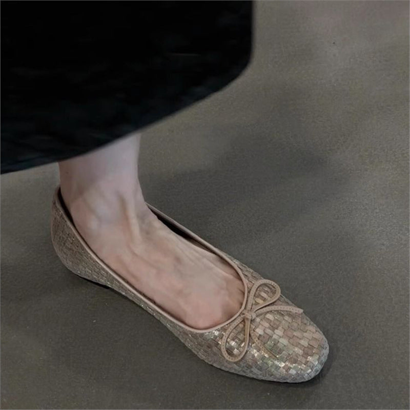 Damen Ballerinas mit zierendem Schleifendetail und elegante GewR&Bestruktur R&B