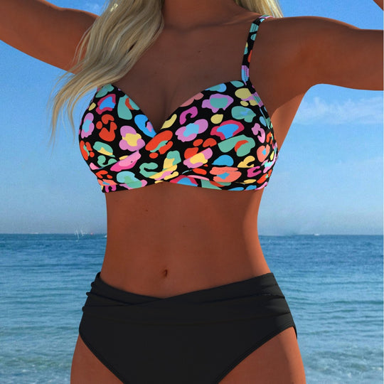 Damen Bikini-Set mit formendem Bustier und hoher Taille R&B