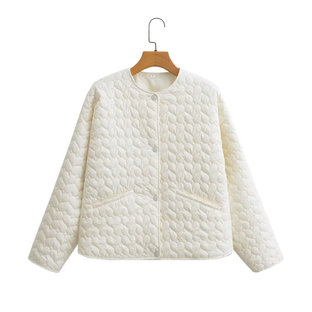 Damen gesteppte Übergangsjacke mit seitlichen Eingrifftaschen und modernem Design R&B