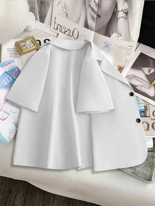 Damen Kurzärmelige Blazerjacke aus leichtem Material R&B
