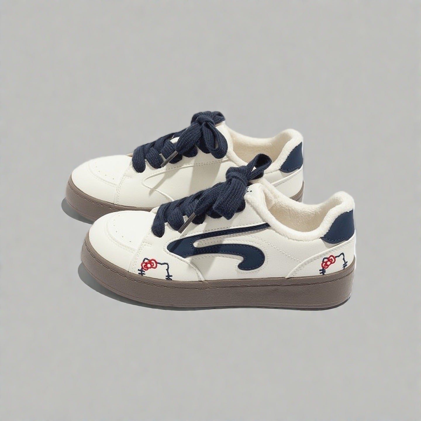 Damen bequeme und stilvolle Sneaker mit Fleece-Innenfutter