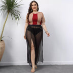 Damen transparenter Maxirock R&B