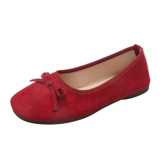 Damen Ballerina-Schuhe mit zierlichem Schleifenakzent und eleganter Oberfläche R&B