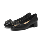 Damen elegante Ballerinas mit auffälligem Schnallen-Detail R&B
