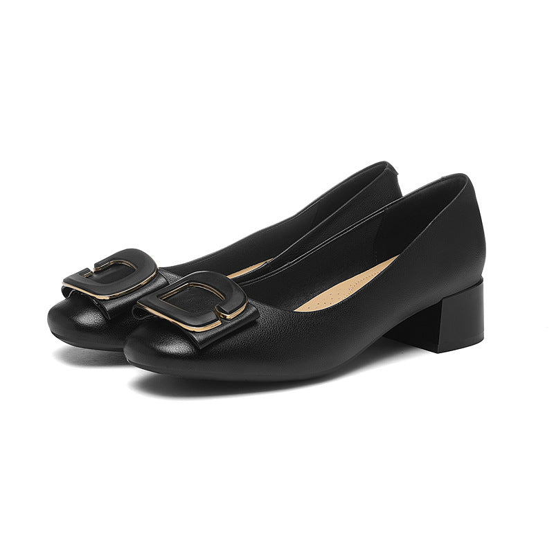 Damen elegante Ballerinas mit auffälligem Schnallen-Detail R&B