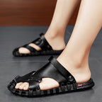 Herren Bequeme Leder-Sandalen mit innovativem Riemensystem R&B