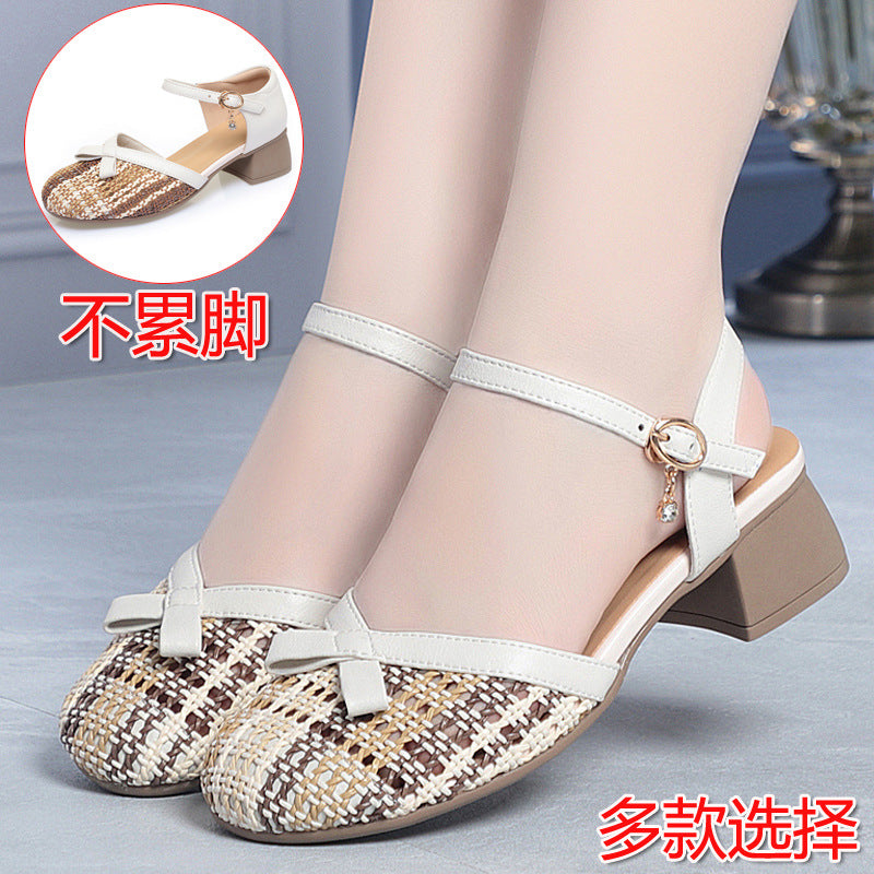 Damen Sling-Pumps mit flacher Riemchen-Detail