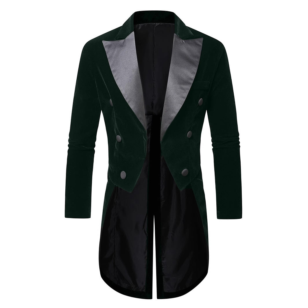 Herren eleganter Samtblazer mit modernem Schnitt und glänzenden Details