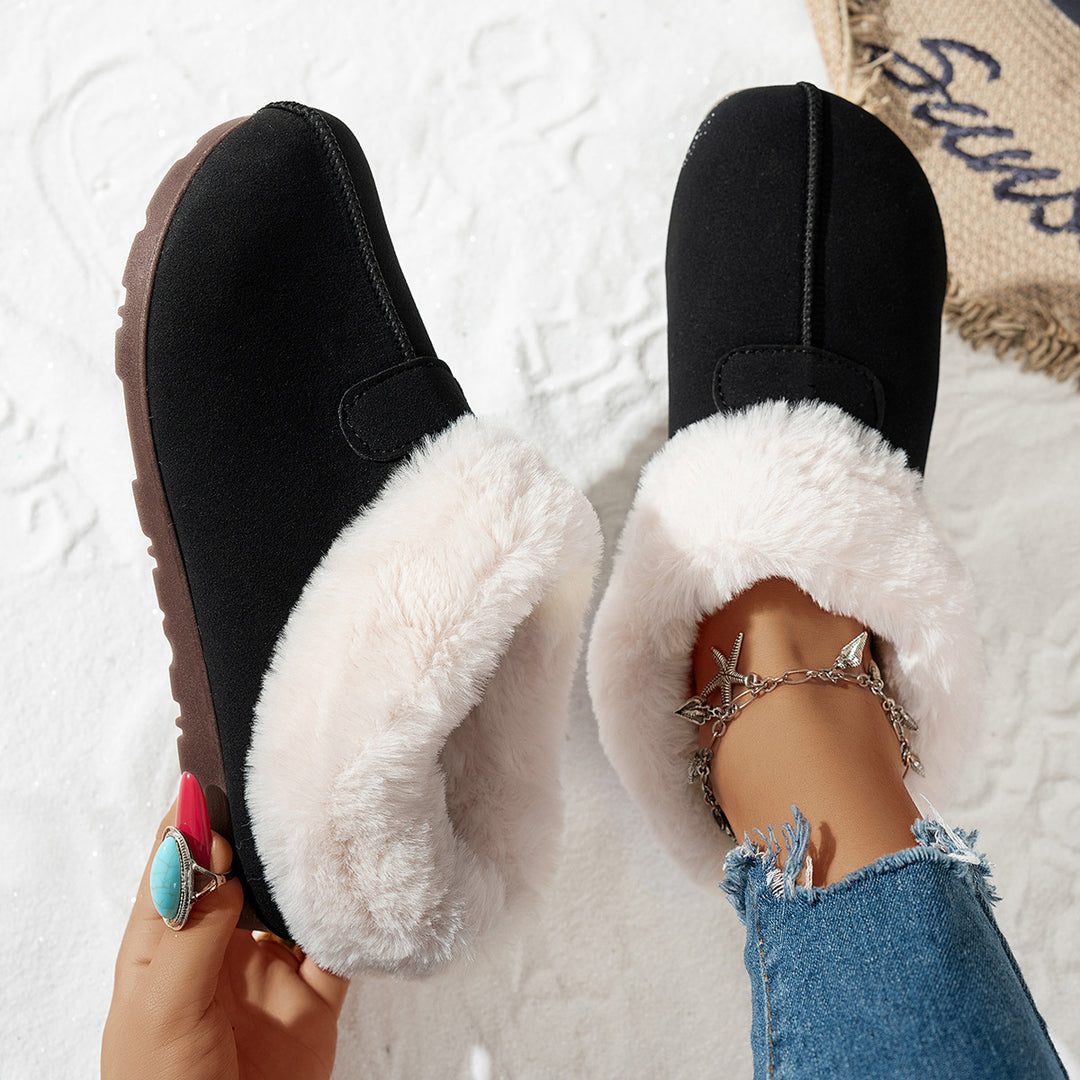 Damen Fuzzy Hausschuhe mit flauschigem Innenfutter R&B