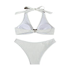 Damen Triangel-Bikini mit dekorativen Herzdetails und verstellbaren Trägern R&B