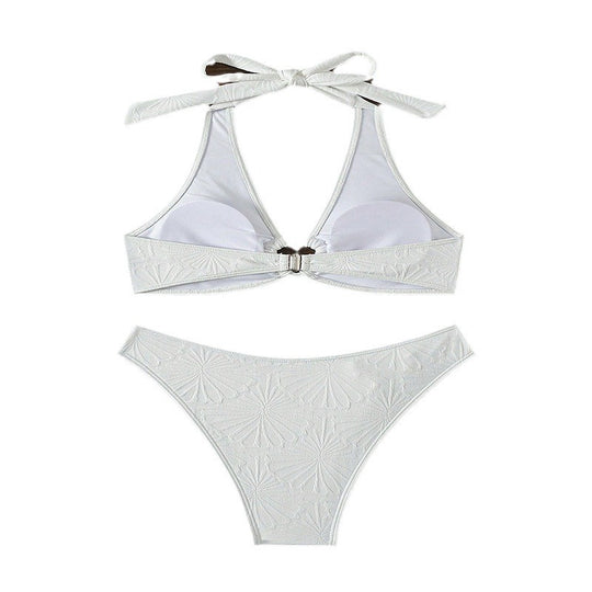Damen Triangel-Bikini mit dekorativen Herzdetails und verstellbaren Trägern R&B