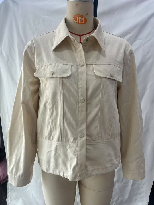 Damen modische Utility-Jacke mit großen Taschen und trendigem Schnitt R&B