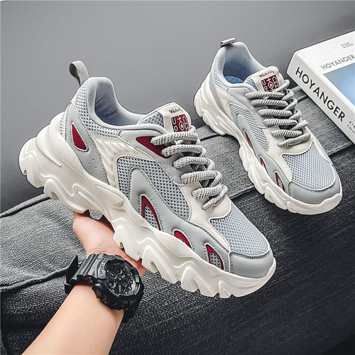 Damen Sportliche Chunky Sneakers mit atmungsaktiver Oberflächenstruktur R&B