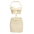 Damen Crop Top und Minirock Set R&B