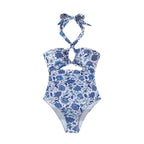 Damen Einteiler Badeanzug mit raffiniertem Wickeldetail