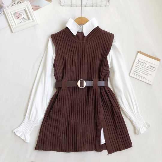 Damen Strickkleid mit Gürtel R&B