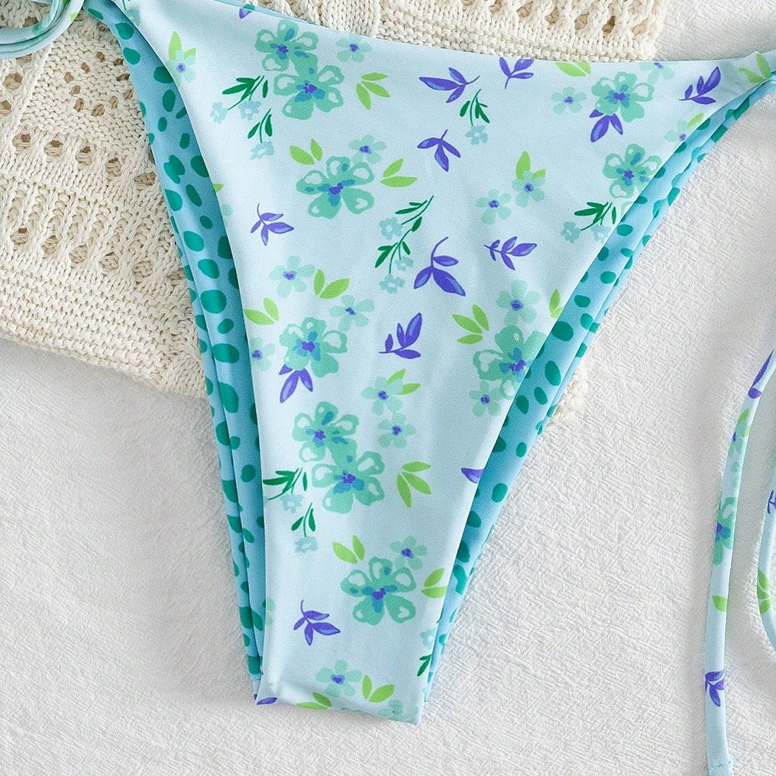 Damen Triangel-Bikini-Set mit hübschen Blumenmustern R&B