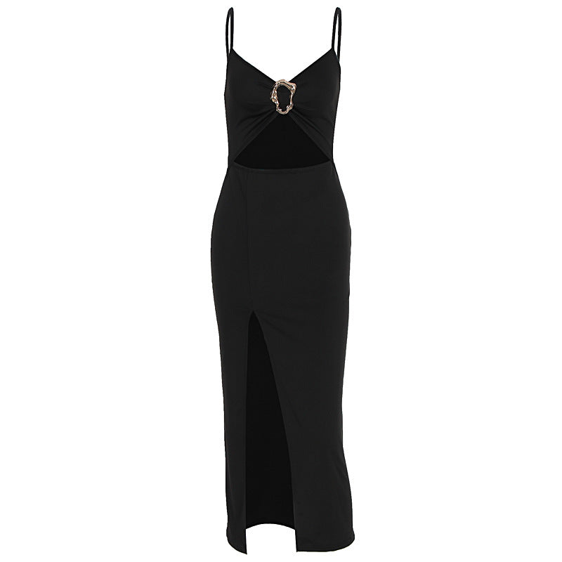 Damen Figurbetontes Maxikleid mit Cut-Outs und elegantem Gürtel R&B