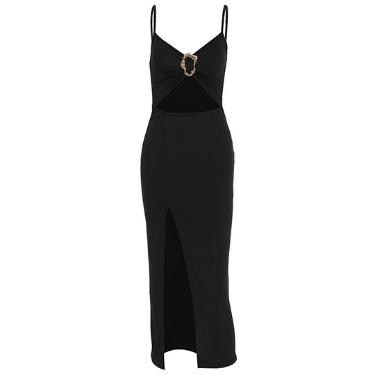 Damen Figurbetontes Maxikleid mit Cut-Outs und elegantem Gürtel R&B