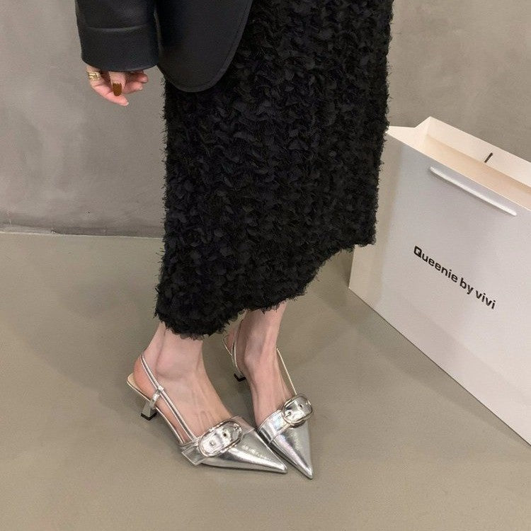Damen Slingback-Pumps mit modischer Schnalle R&B
