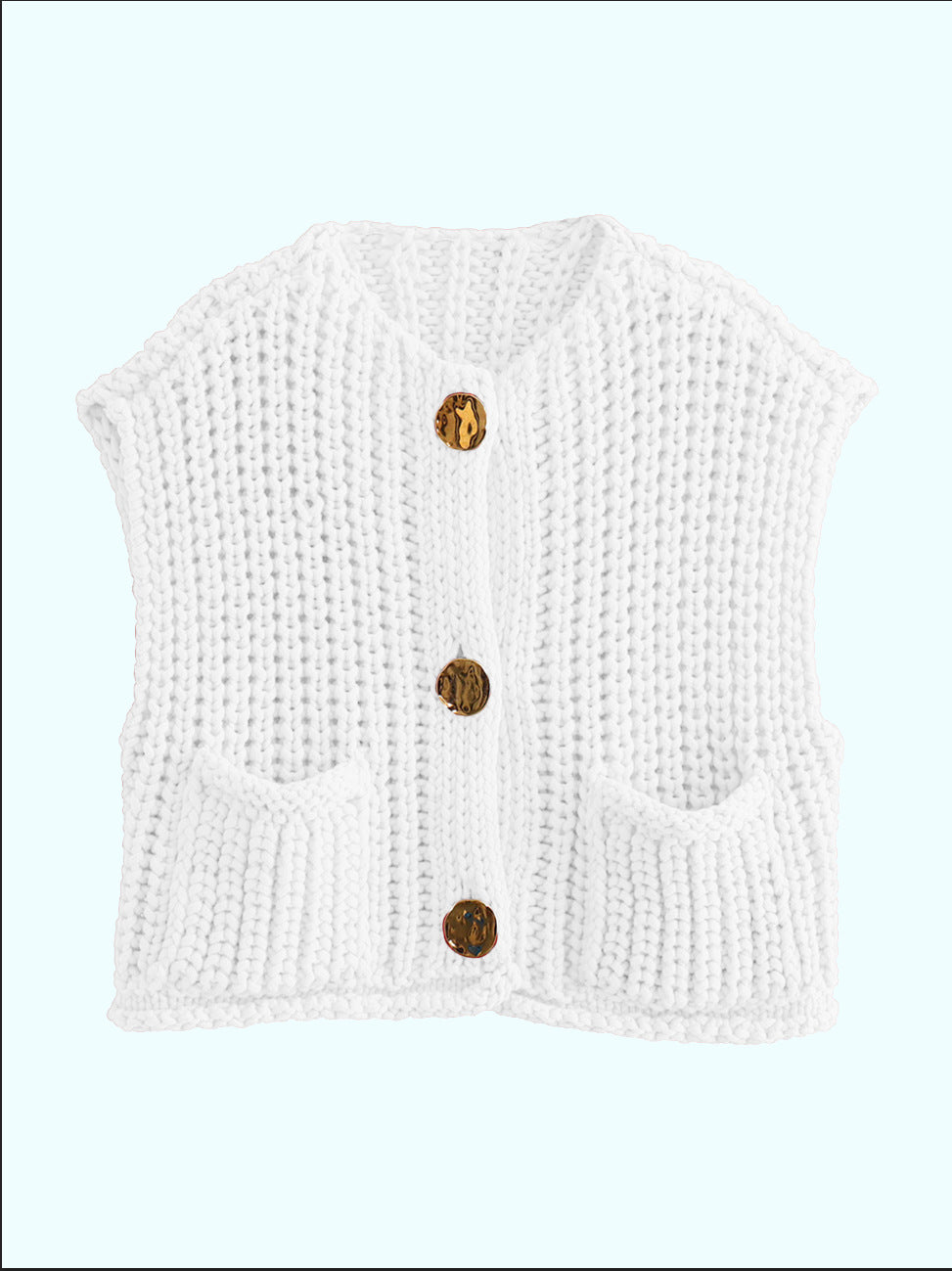 Damen Strickweste mit Knopfdetails und praktischen Taschen R&B