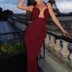Damen Maxikleid mit tiefem Ausschnitt und Taschen R&B