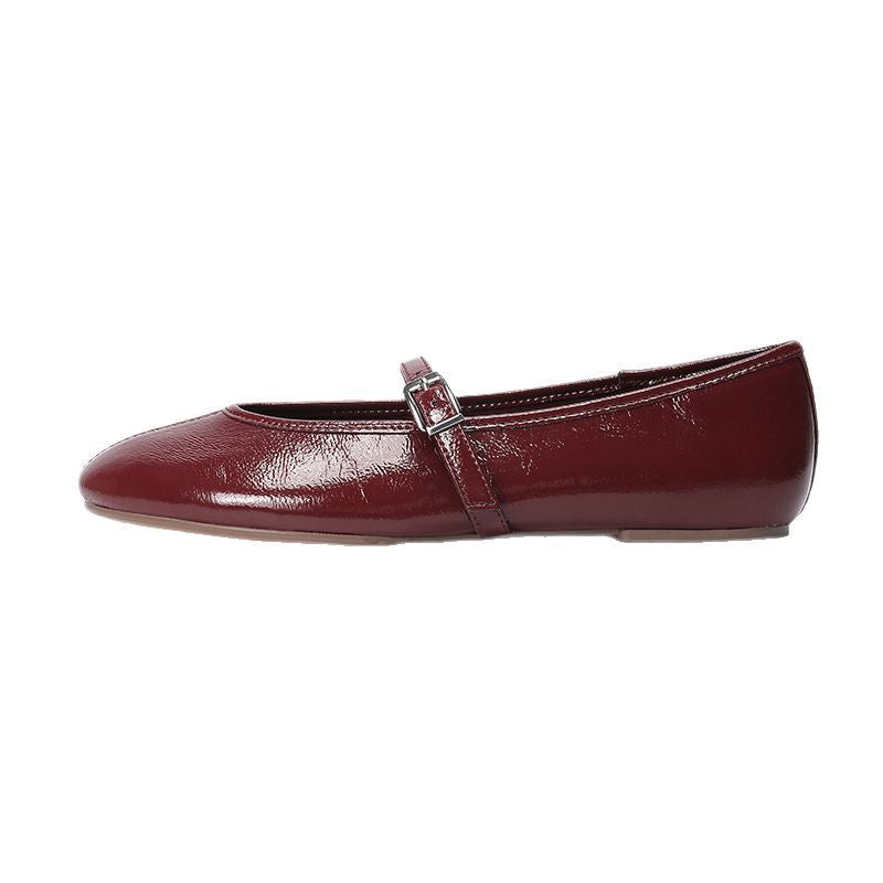 Damen Ballerinas mit elegantem Riemchenverschluss und glänzendem Obermaterial R&B