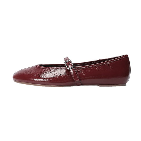 Damen Ballerinas mit elegantem Riemchenverschluss und glänzendem Obermaterial R&B