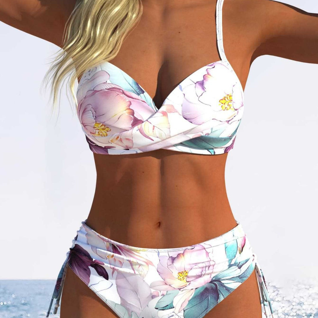 Damen Bikini-Set mit geometrischem Design und verstellbarem Bund R&B