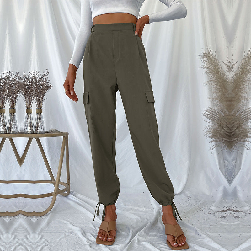 Damen Cargo-Hose mit verstellbarem Bund und seitlichen Taschen R&B