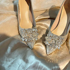Damen Glänzende Stilettos mit Ziersteinverzierung R&B