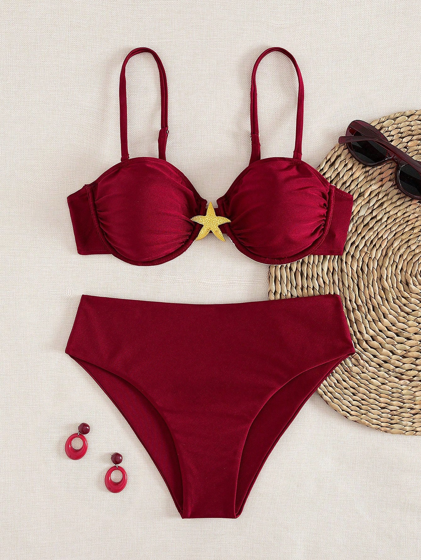 Damen Bikini-Set mit elegantem Push-Up-Oberteil und hohem Taillenunterteil R&B