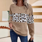 Damen Sweatshirt mit Leopardenmuster und strukturiertem Stoff R&B
