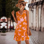 Damen Sommerliches Wassertropfen-Kleid mit fließendem Schnitt und Rüschen R&B