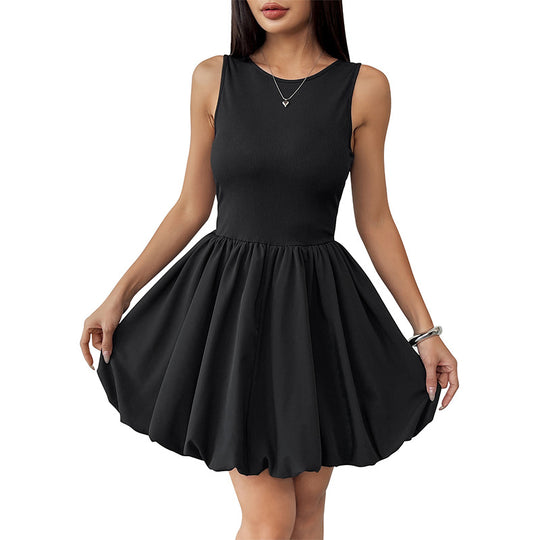 Damen Sommerliches Minikleid mit figurbetontem Oberteil und schwingendem Rock R&B