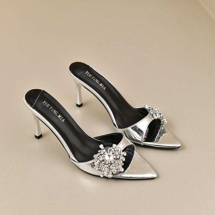 Damen elegante Slingback-Pumps mit funkelndem Strassakzent R&B