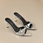 Damen elegante Slingback-Pumps mit funkelndem Strassakzent
