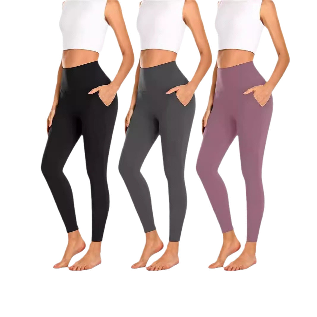 Damen Hochgeschnittene Sportleggings mit praktischen Taschen R&B