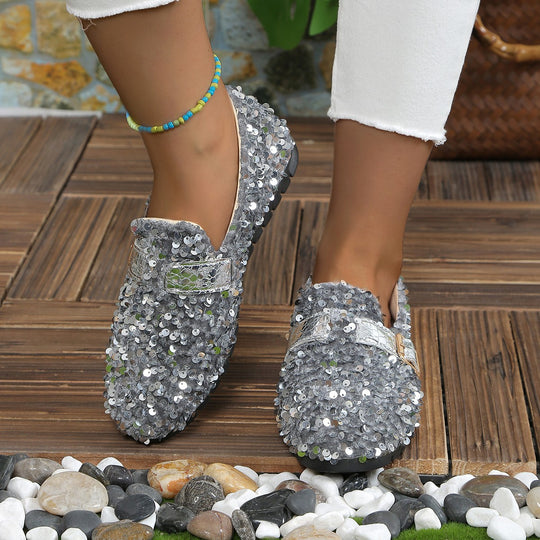 Damen Glitzernde Ballerinas mit luxuriösen Pailletten R&B