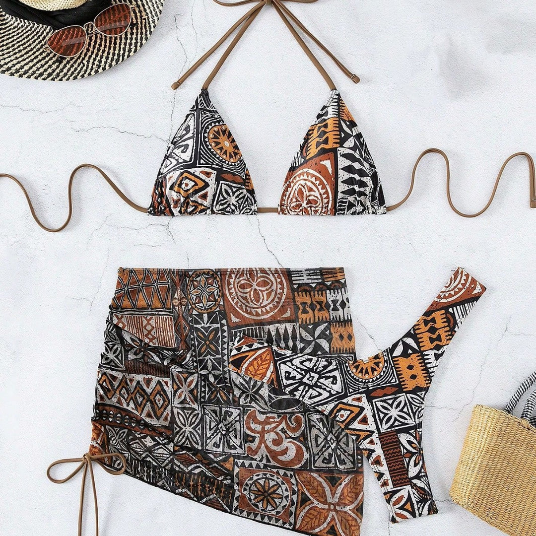 Damen Bikini-Set mit verstellbarem Oberteil und hoch taillierter Short R&B