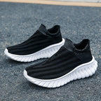 Unisex nan nahtloser Strick-Schlupf-Sneaker mit elastischem Sockenkragen und profiliertem Dämpfungssohlenprofil R&B