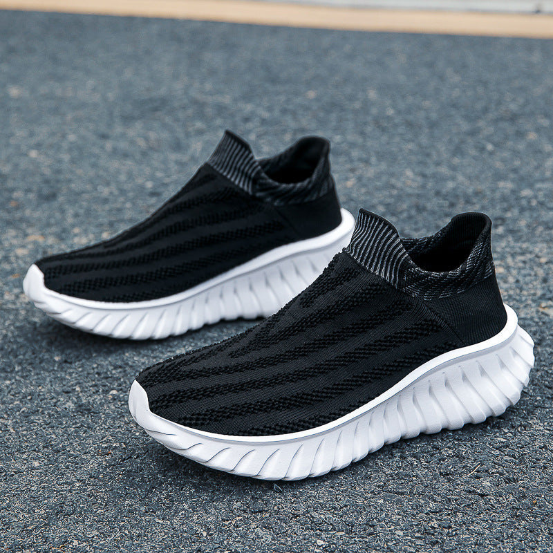 Unisex nan nahtloser Strick-Schlupf-Sneaker mit elastischem Sockenkragen und profiliertem Dämpfungssohlenprofil R&B