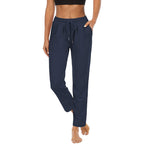 Damen bequeme Freizeithose mit elastischem Bund und seitlichen Taschen R&B