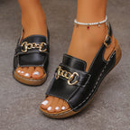 Damen Designerfreizeitsandalen mit modischem Kettenakzent R&B
