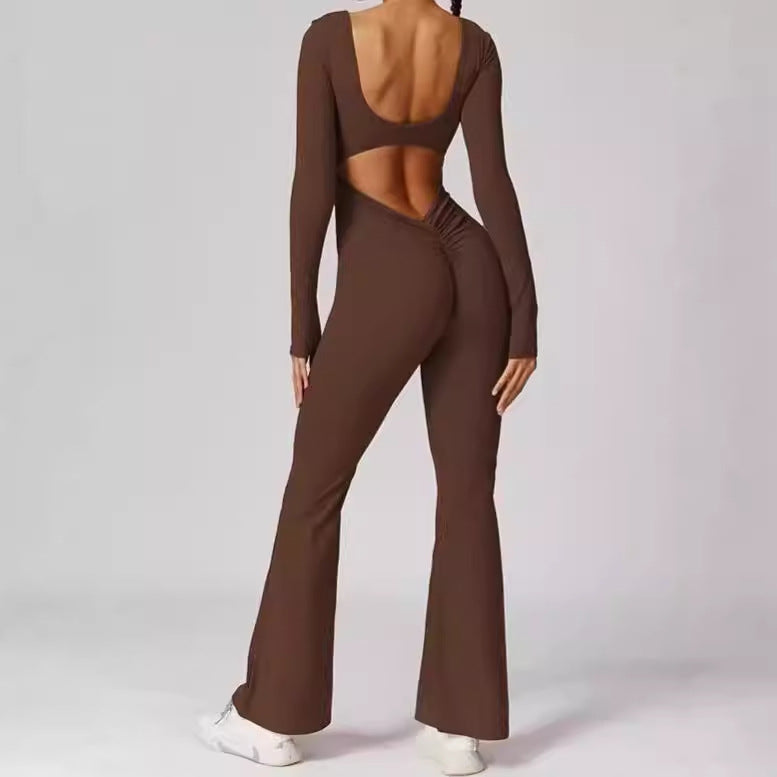 Damen Sportlicher Langarm-Jumpsuit mit figurbetontem Schnitt R&B